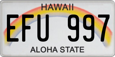 HI license plate EFU997