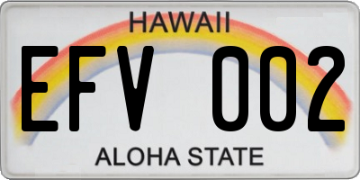 HI license plate EFV002