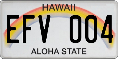 HI license plate EFV004