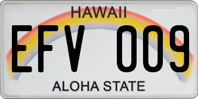 HI license plate EFV009