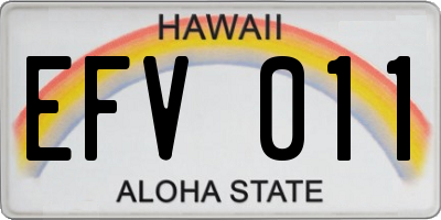 HI license plate EFV011