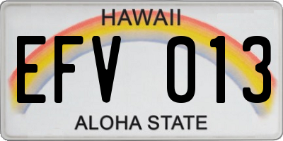 HI license plate EFV013