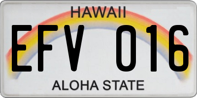HI license plate EFV016