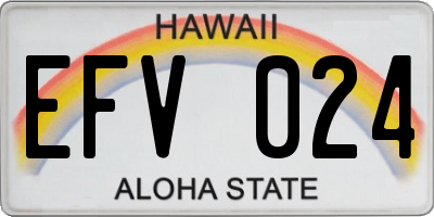 HI license plate EFV024