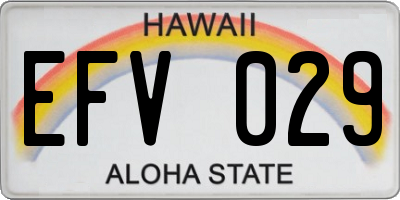 HI license plate EFV029