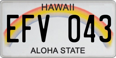 HI license plate EFV043
