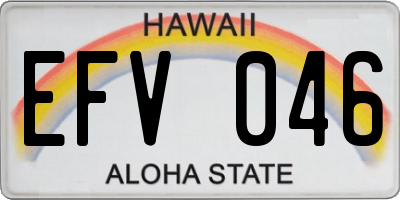 HI license plate EFV046