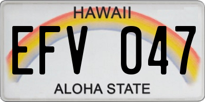 HI license plate EFV047