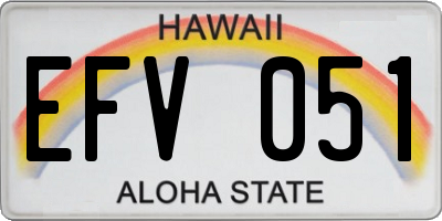 HI license plate EFV051