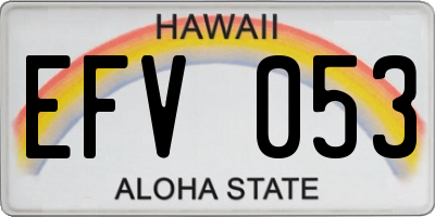 HI license plate EFV053