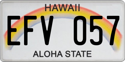 HI license plate EFV057