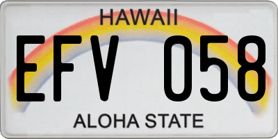 HI license plate EFV058