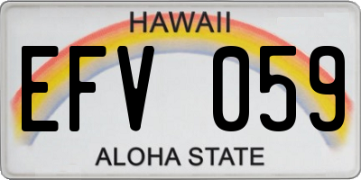 HI license plate EFV059