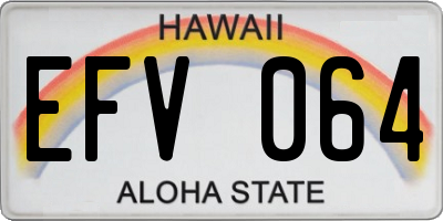 HI license plate EFV064