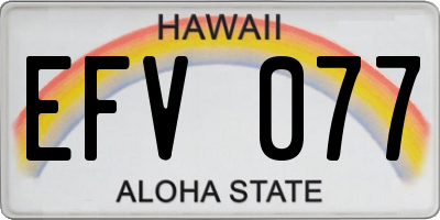 HI license plate EFV077