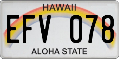 HI license plate EFV078