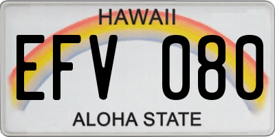 HI license plate EFV080
