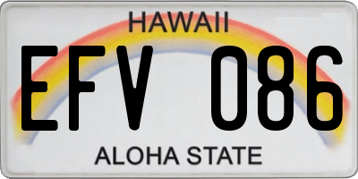 HI license plate EFV086