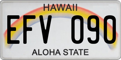 HI license plate EFV090