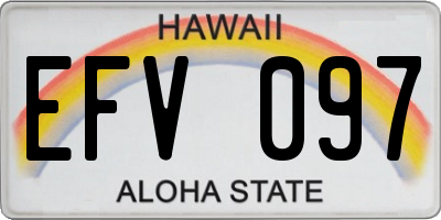 HI license plate EFV097