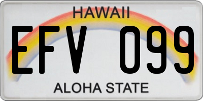 HI license plate EFV099