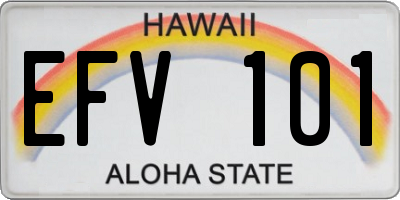 HI license plate EFV101