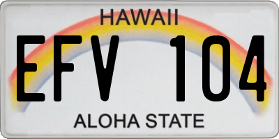 HI license plate EFV104