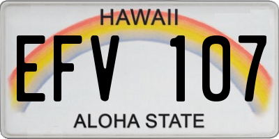 HI license plate EFV107