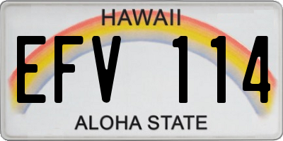 HI license plate EFV114