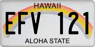 HI license plate EFV121