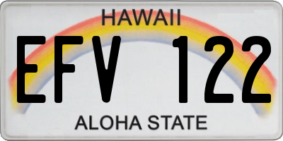 HI license plate EFV122