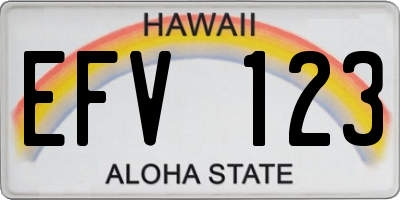 HI license plate EFV123