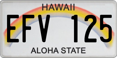 HI license plate EFV125
