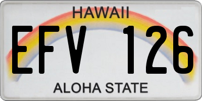 HI license plate EFV126