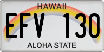 HI license plate EFV130