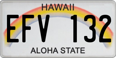 HI license plate EFV132