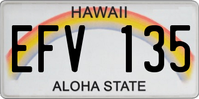 HI license plate EFV135