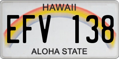 HI license plate EFV138