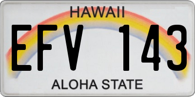 HI license plate EFV143