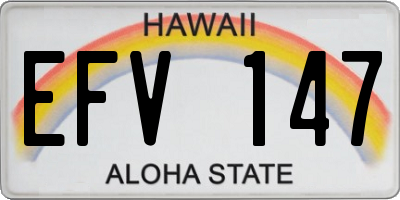 HI license plate EFV147