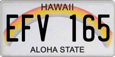 HI license plate EFV165