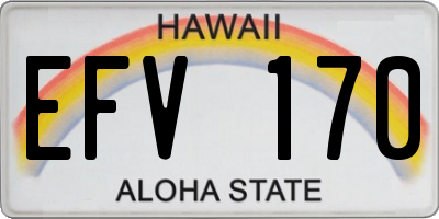 HI license plate EFV170