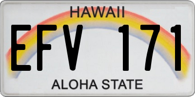 HI license plate EFV171