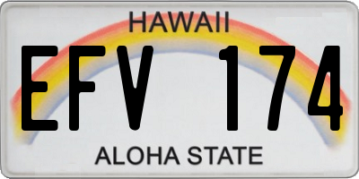 HI license plate EFV174