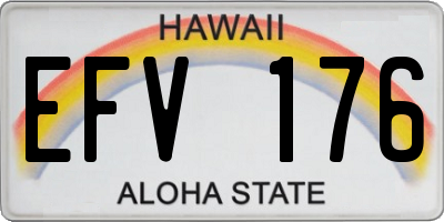 HI license plate EFV176