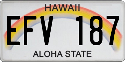 HI license plate EFV187