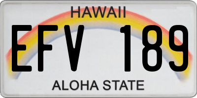 HI license plate EFV189