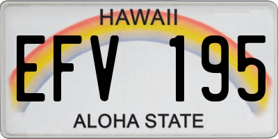 HI license plate EFV195