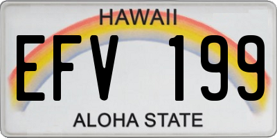 HI license plate EFV199