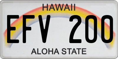 HI license plate EFV200